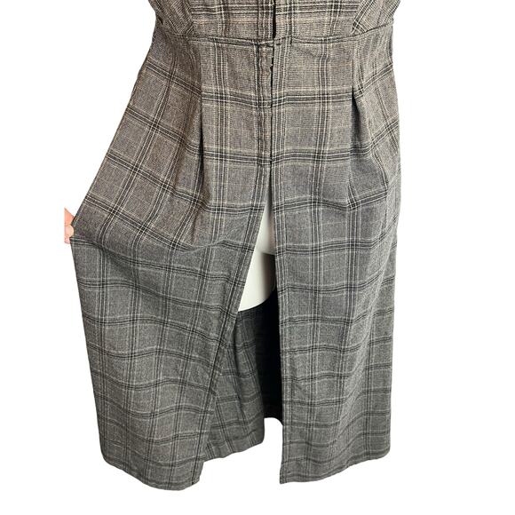 Free People plaid Jumper Vest Dress Tunic Twee Academia Retro 0 - Picture 5 of 12